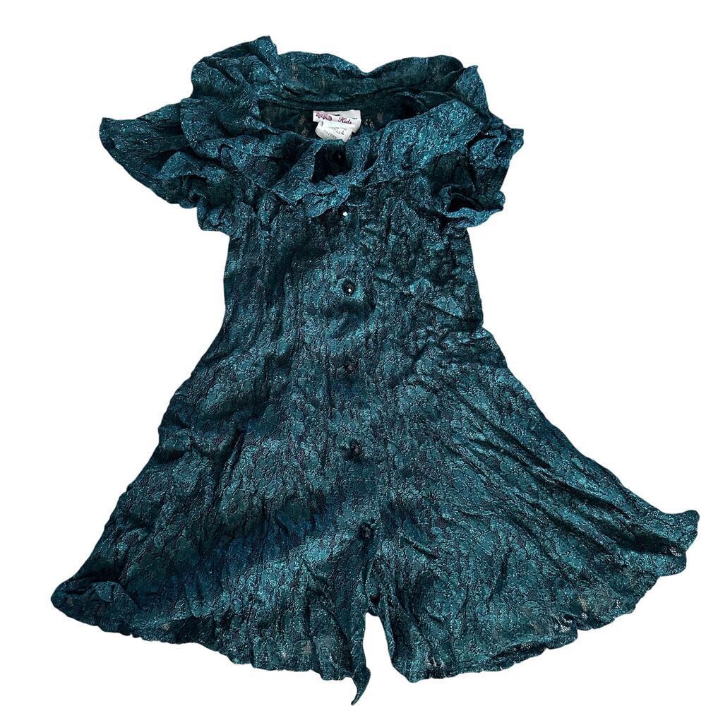 Vintage emerald green lace top